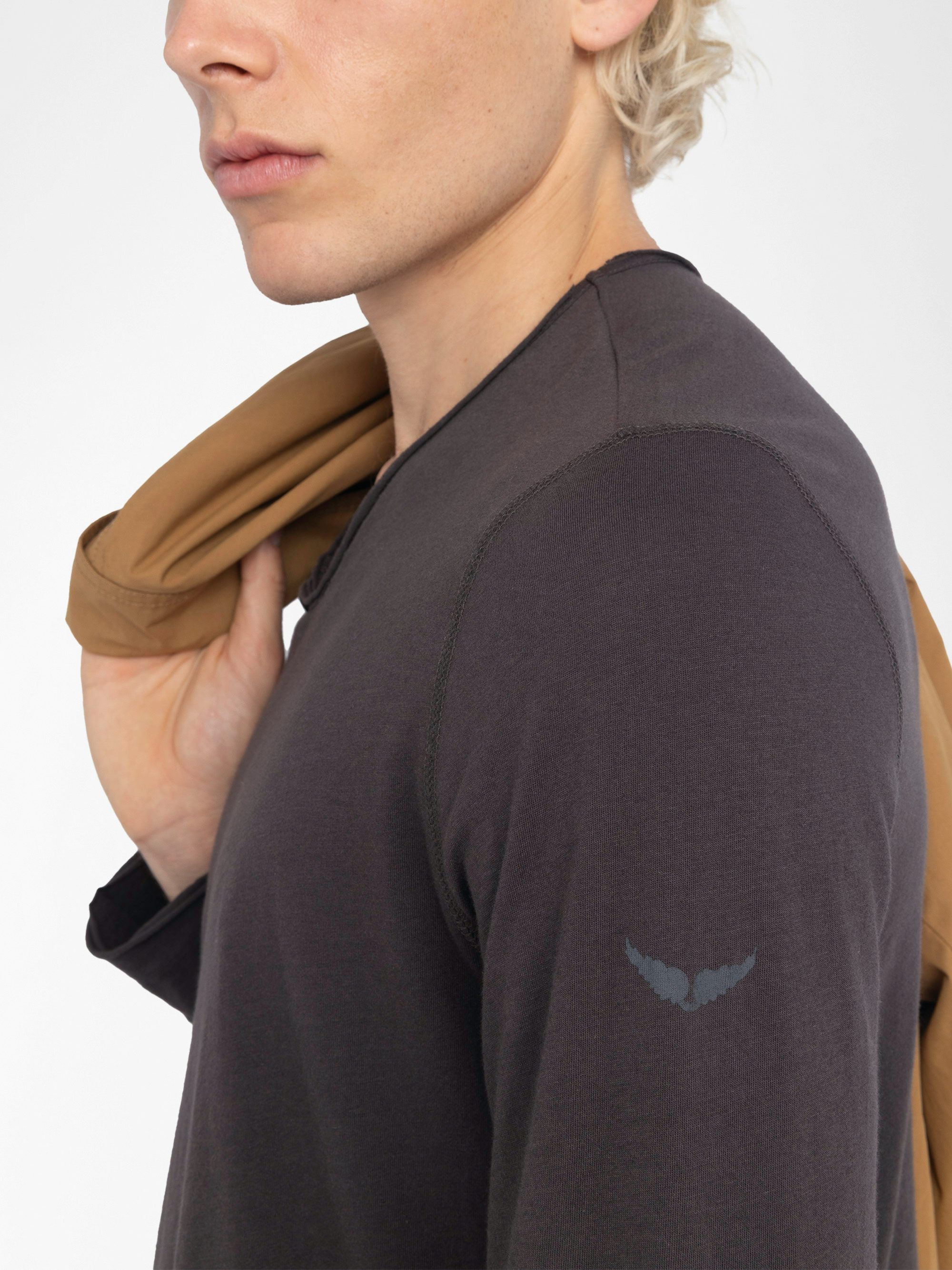 Monsatir Henley T-shirt - Long-sleeved henley t-shirt-style T-shirt.